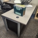 Grey L Suite Office Desk w/ Storage, Client Knee Space